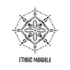 Vector ethnic mandala illustration. Boho design element.