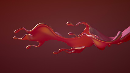 Splash fluid. 3d illustration, 3d rendering.