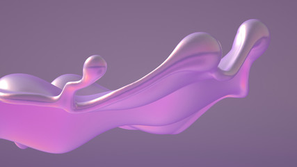 Splash fluid. 3d illustration, 3d rendering.