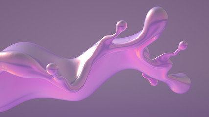 Splash fluid. 3d illustration, 3d rendering.