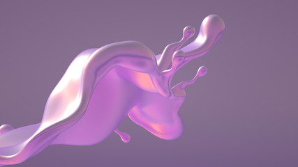 Fototapeta premium Splash fluid. 3d illustration, 3d rendering.