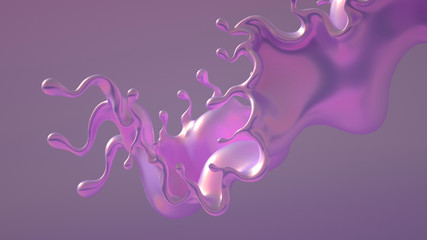 Splash fluid. 3d illustration, 3d rendering.