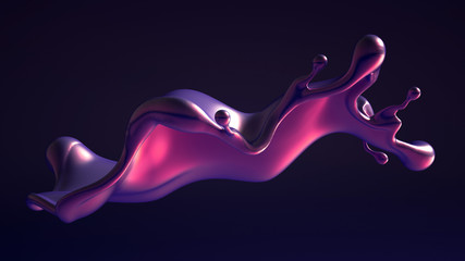 Obraz premium Splash fluid. 3d illustration, 3d rendering.