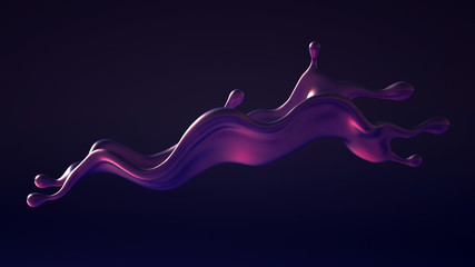 Splash fluid. 3d illustration, 3d rendering.
