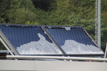 Broken solar panel