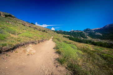 Fototapeta na wymiar Trekking trail leading to Mount Fitz Roy