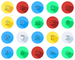 Real estate icons set - Set of the house - property icons vector