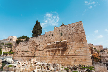 Archaeological site close to City of David in Jerusalem, Israel