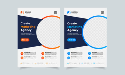 Business Flyer Template Corporate flyer template colorful gradient geometric circle shape - obrazy, fototapety, plakaty