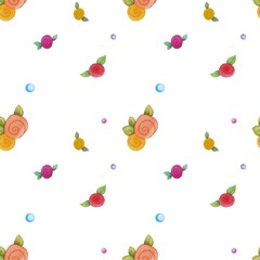 seamless pattern with fruits and berries
