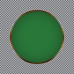 round green banner with golden frame and on transparent background