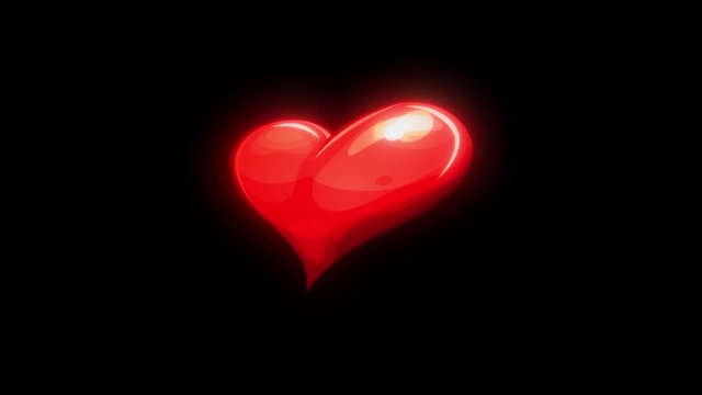 Cartoon Heart Beat Pulsation Background Loop/ 4k animation of a red comic heart icon pulsating, seamless looping