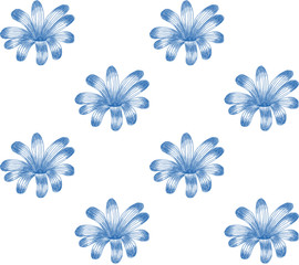Seamless Floral Pattern.  Blue flowers background for textile,scrapbooking, wallpapers, print, gift wrap, decoupage, covers. Raster copy.