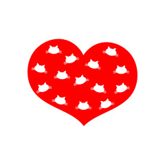 Heart icon, Valentines Day symbol, graphic design template, vector illustration