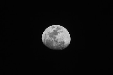 Night photo of the full Moon, telephoto shot
