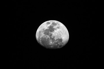 Night photo of the full Moon, telephoto shot