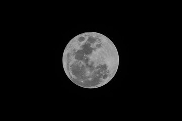 Night photo of the full Moon, telephoto shot