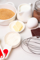 organic baked goods for baking on a white background close-up