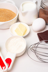 organic baked goods for baking on a white background