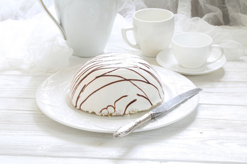 Curd Easter on a white wooden background