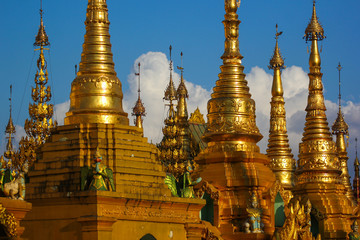 Golden stupas of the pagoda