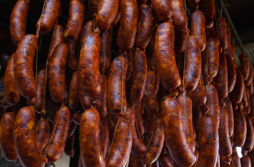 Curing traditional delicious spanish chorizos