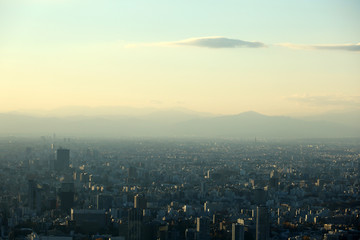 Fototapeta premium Tokyo city landscape and offices building in Tokyo, Japan.