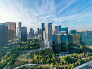 city skyline in hangzhou china