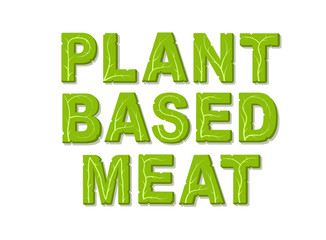 Plant based meat. Design template with place for your text. Isolated vector illustration on white background.