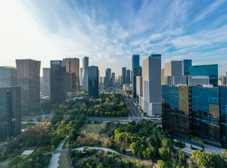 Obraz premium panoramę miasta w hangzhou w chinach