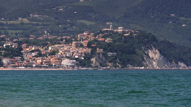 Marche region local landmark of Numana Ancona province in Conero - Italy. Numana village adriatic sea coast
