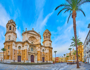 Panorama of Cathedral Square in Cadiz, Spain © efesenko