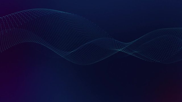 motion design elements, wavy flow of many small glowing particles, looped background for technology projects, alpha channel included so you can easily change the backdrop