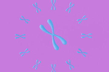 3d rendering of Chromosome Abstract Scientific Background, 3d illustration.