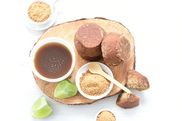  Fresh homemade aguapanela, or Aguadulce, a popular sweet drink from Colombia