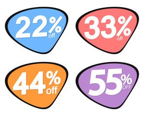 Set Sale tags, discount banners design template, app icons, vector illustration
