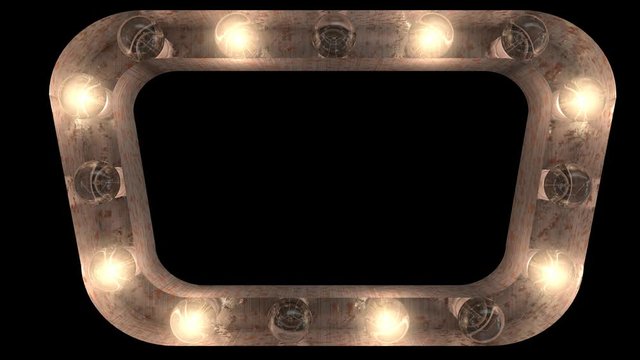Rusty Steel Light Bulb square frame with 4 looping blink animations and alpha 