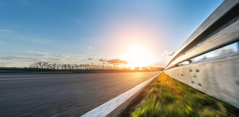 Race Car / motorcycle racetrack on a sunny day.