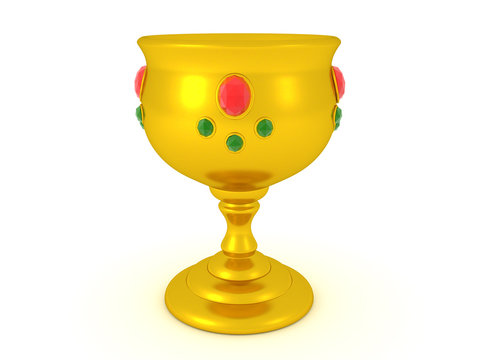 3D Rendering of golden goblet