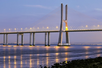 Shot of an impressive bridge in Lisbon Portugal