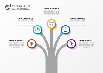 Infographic design template. Creative concept with 5 steps