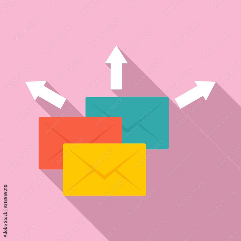 Poster mail send icon. flat illustration of mail send vector icon for web design