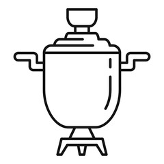 Obraz premium Metal samovar icon. Outline metal samovar vector icon for web design isolated on white background