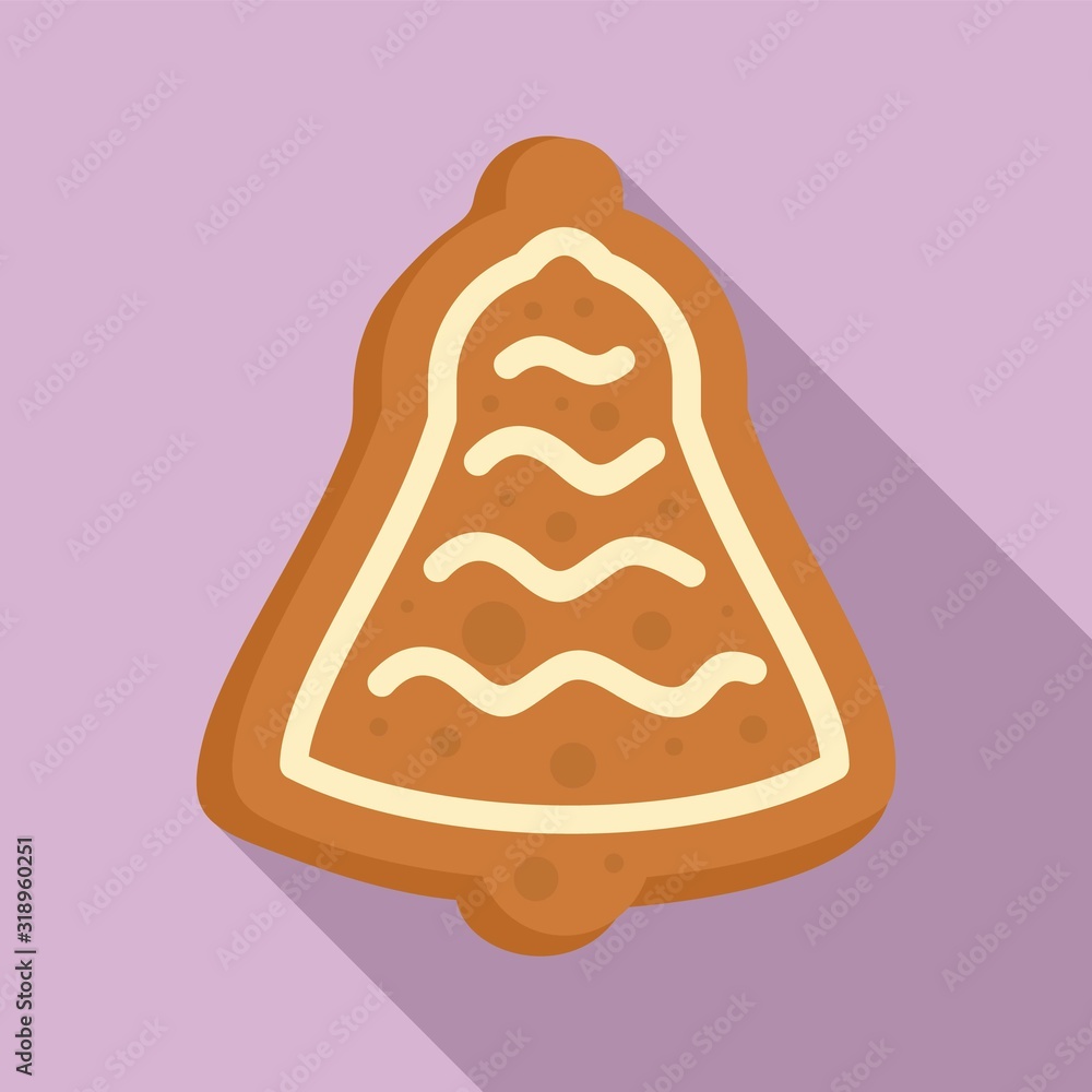 Poster gingerbread fir tree icon. flat illustration of gingerbread fir tree vector icon for web design