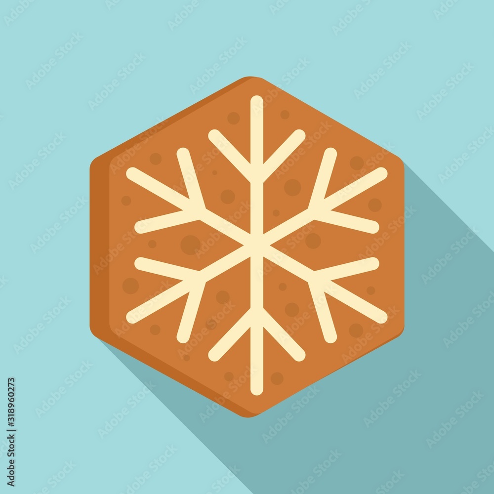 Poster gingerbread snowflake icon. flat illustration of gingerbread snowflake vector icon for web design