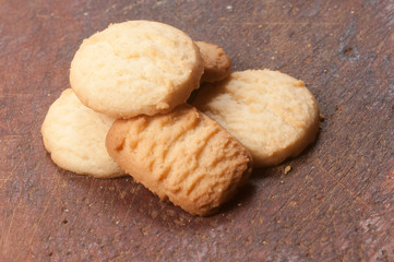 Cookies with coconut close up