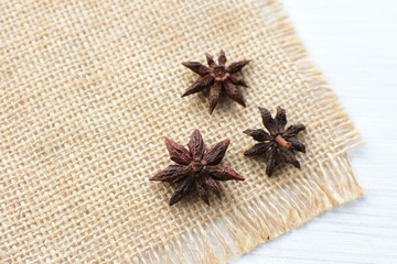 Dry natural star anise, on light background