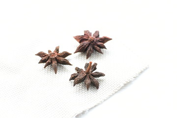  Dry natural star anise, on light background