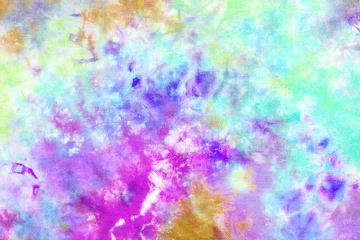 Crédence de cuisine en verre imprimé Mélange de couleurs tie dye pattern hand dyed on cotton fabric abstract texture background.