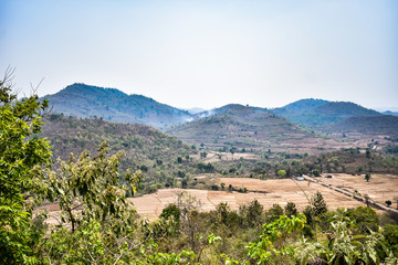 Obraz premium Awesome top of village road & greenery mountain looking awesome in day time.